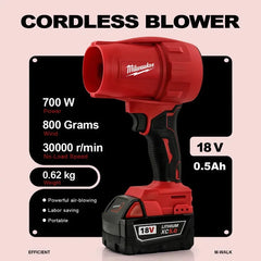 Milwaukee 30000r/min Electric Air blower Super Strong Wind Force 18V Battery Cordless Pin Turbojet Fan Car Dust Removal Tool