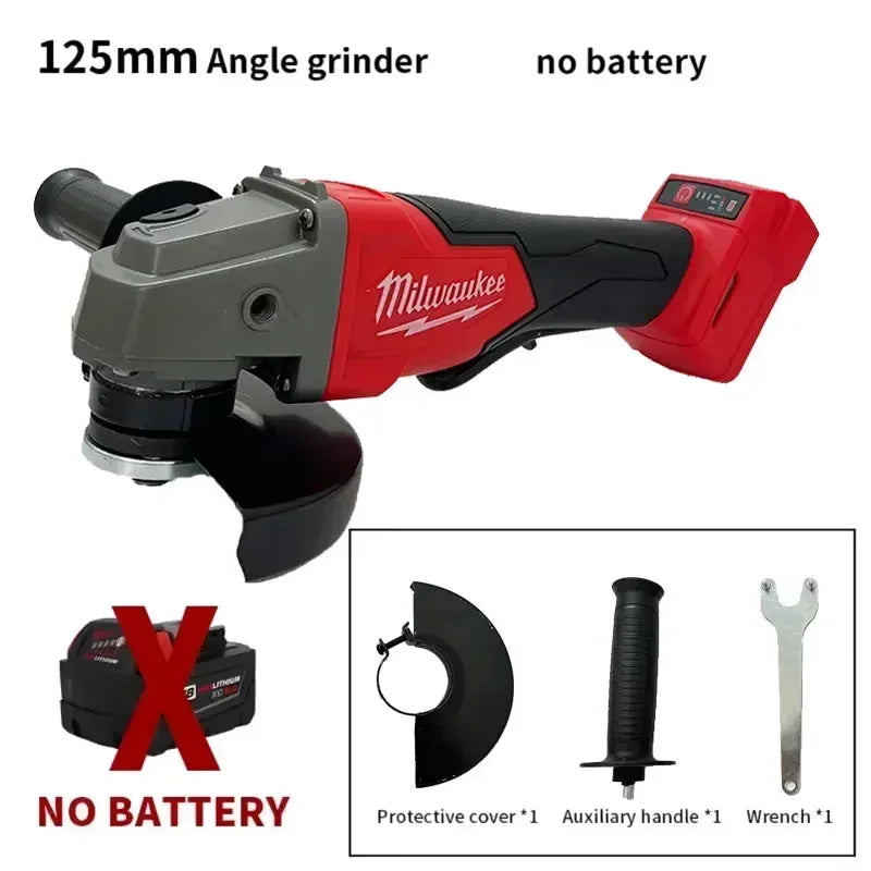Milwaukee 125mm Brushless Angle Grinder Polishing Cutting Machine No-Lock Paddle Switch Electric Cordless Power Tools