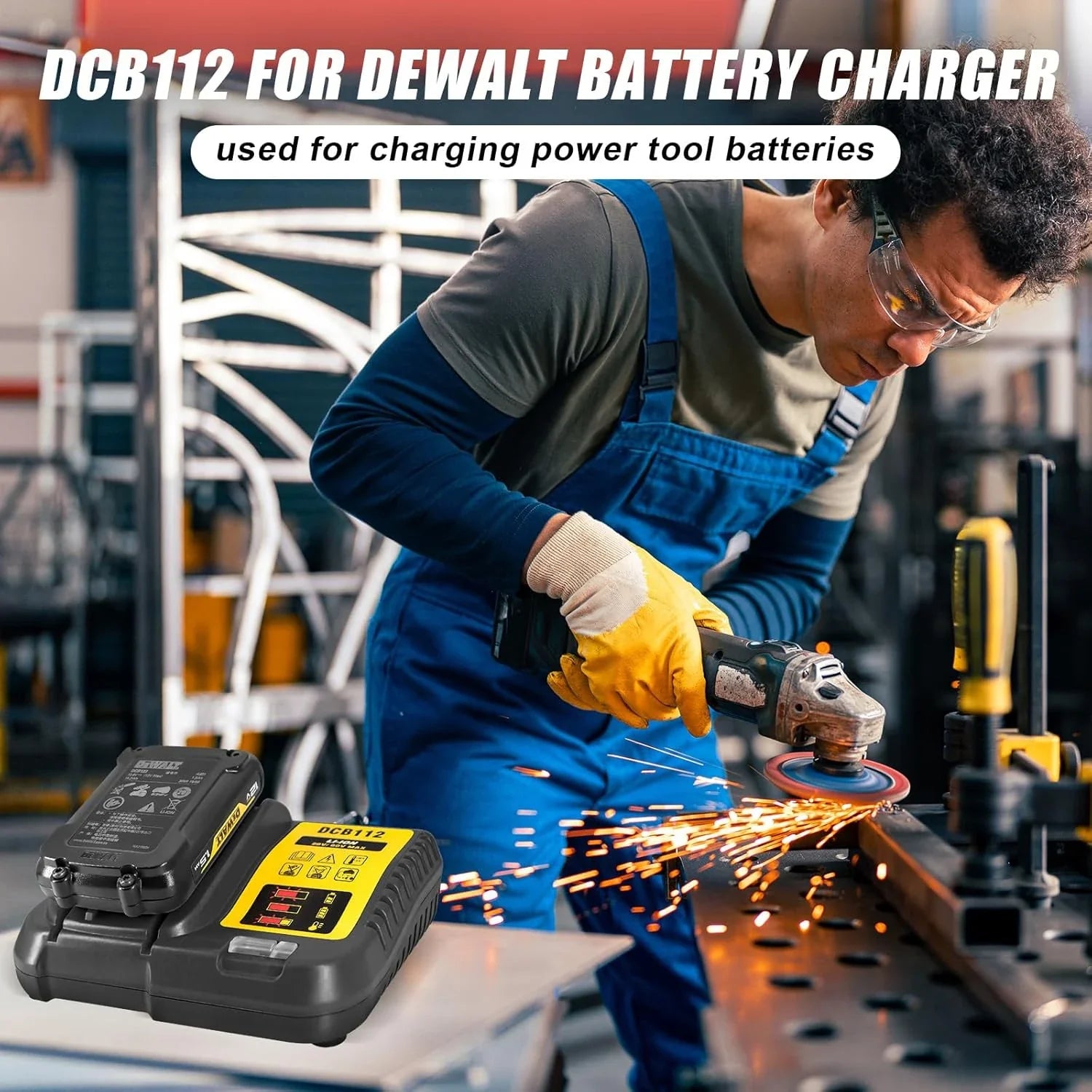 DCB112 Lithium Battery Charger For Dewalt 10.8V 14.4V 18V 20V DCB206 DCB205 DCB204 DCB203 DCB120,DCB107 DCB115