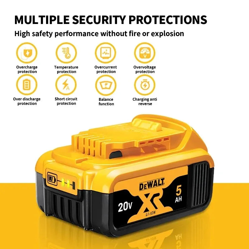 DEWALT battery 20V 2AH/5AH/6Ah & 60V-9AH rechargeable lithium-ion battery，DCB205 DCB201 DCB203 Power Tool battery. DEWALT 20V battery