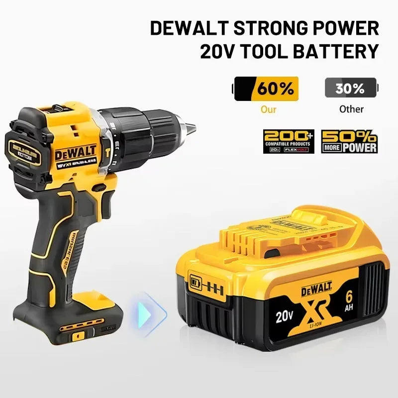 DEWALT battery 20V 2AH/5AH/6Ah & 60V-9AH rechargeable lithium-ion battery，DCB205 DCB201 DCB203 Power Tool battery. DEWALT 20V battery