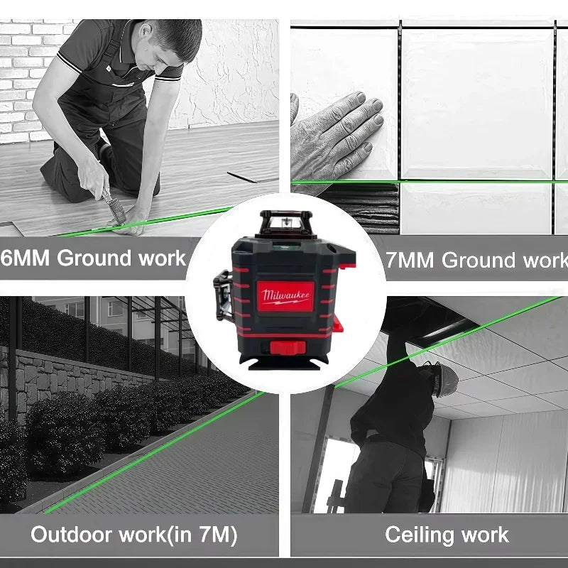 Milwaukee 3D/4D Laser Level 12/16 Lines Horizontal And Vertical Control 16 Lines 360° Self-leveling Laser Levels Power Tools