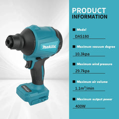 Makita DAS180 18V LXT Brushless Cordless Air Blower Nozzles - Clean Dust/Leaves/Cars/Electronics & Workshop (Tool Only)